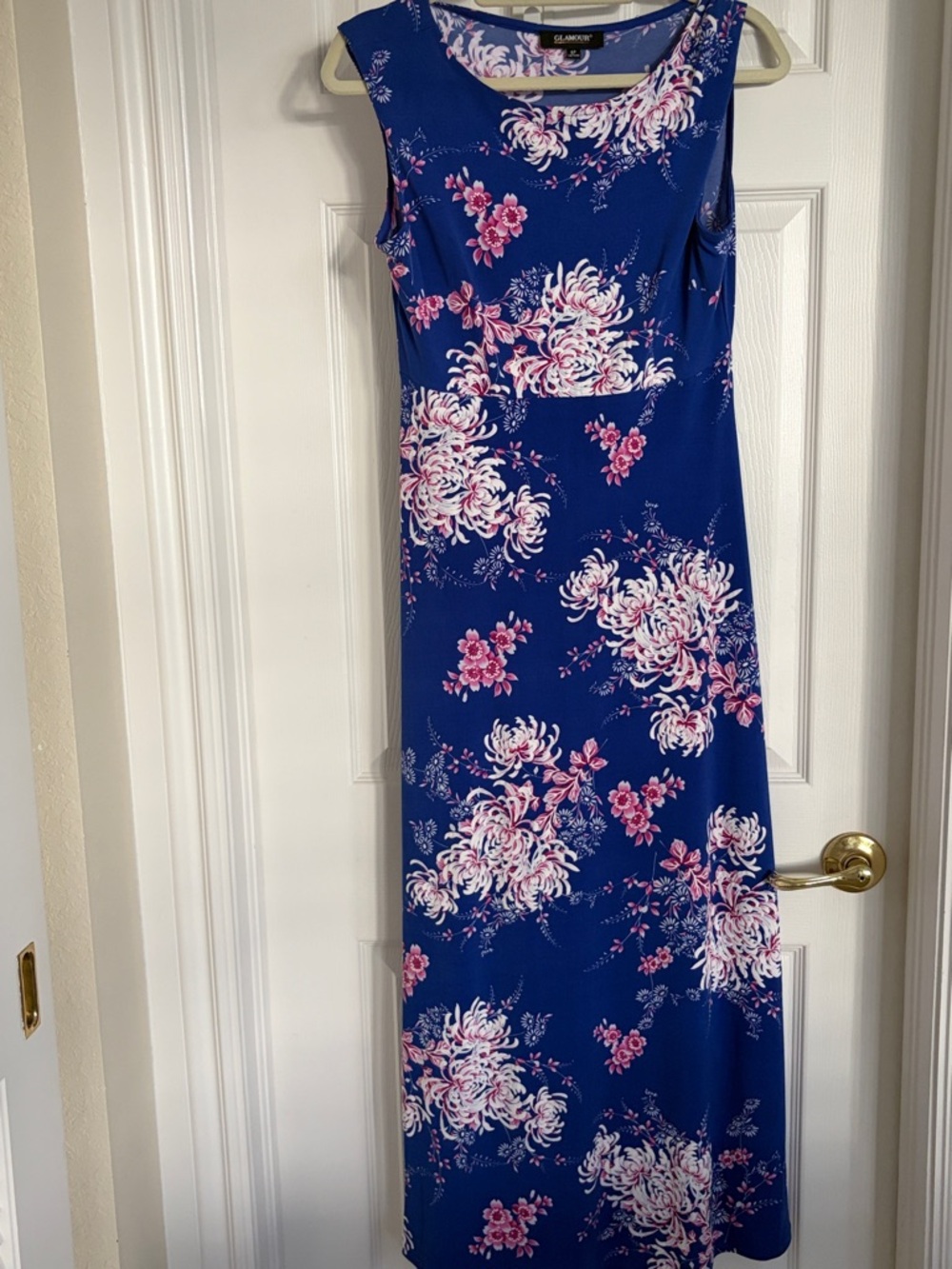 Glamour size 6P Floral bold cobalt Sleeveless Maxi Dress